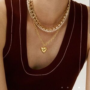 Roxanne Assoulin - The Mini Puffy Heart Necklace in Gold